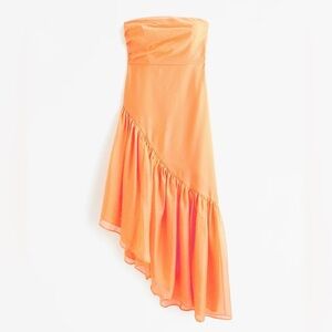 NWT ABERCROMBIE & FITCH Strapless Drama Asymmetrical Maxi Dress
